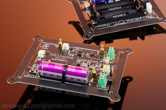 #48B. PurePi II 5V+3.3V ultracapacitor/LifePO4 battery power supply combo with ultracapacitors/battery holders pre-installed