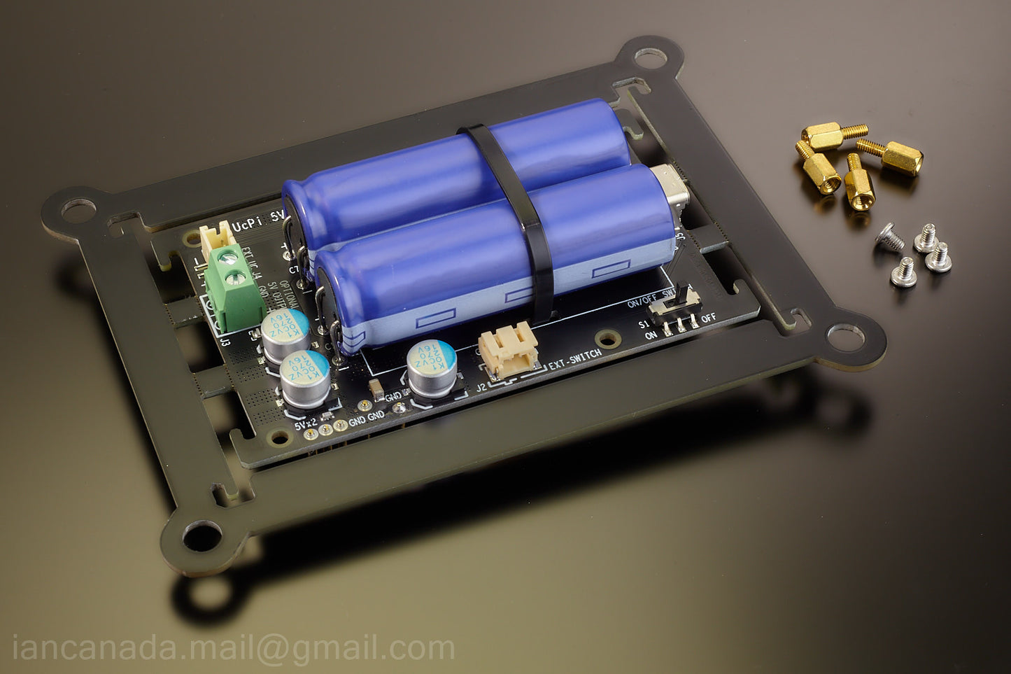 UcPi/2025 Universal Ultracapacitor RPi Power Supply with ultracapacitors pre-installed