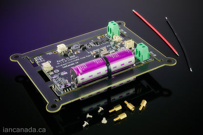 #48B. PurePi II2026 5V+3.3V ultracapacitor/LifePO4 battery power supply combo with ultracapacitors/battery holders pre-installed