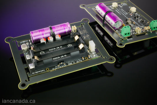 #48B. PurePi II2026 5V+3.3V ultracapacitor/LifePO4 battery power supply combo with ultracapacitors/battery holders pre-installed